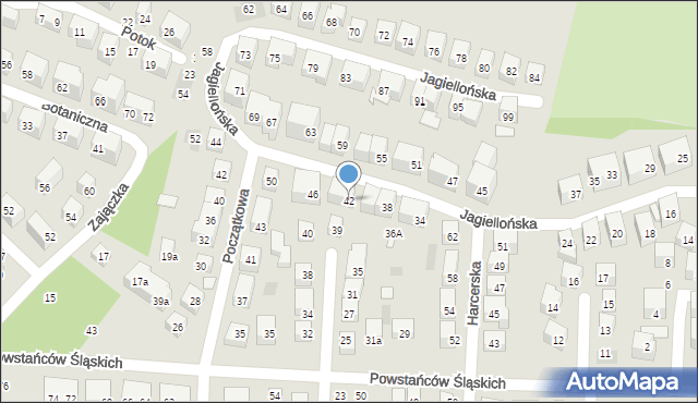 Lublin, Jagiellońska, 42, mapa Lublina