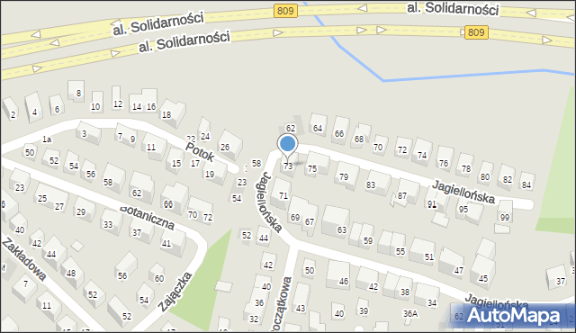 Lublin, Jagiellońska, 73, mapa Lublina