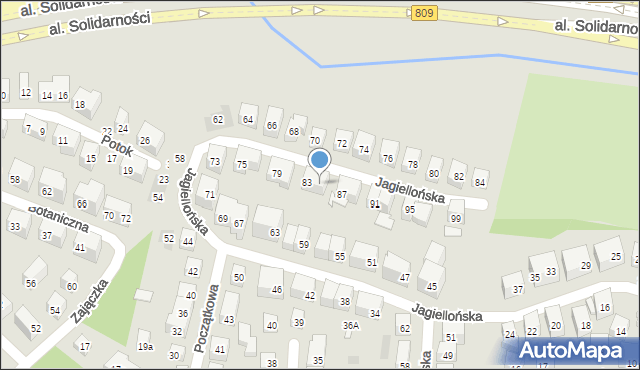 Lublin, Jagiellońska, 85, mapa Lublina