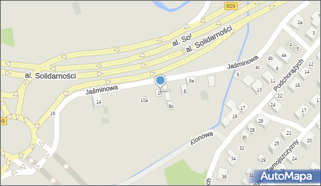 Lublin, Jaśminowa, 10, mapa Lublina