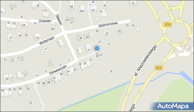 Lublin, Jaśminowa, 18, mapa Lublina