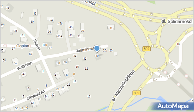 Lublin, Jaśminowa, 30, mapa Lublina