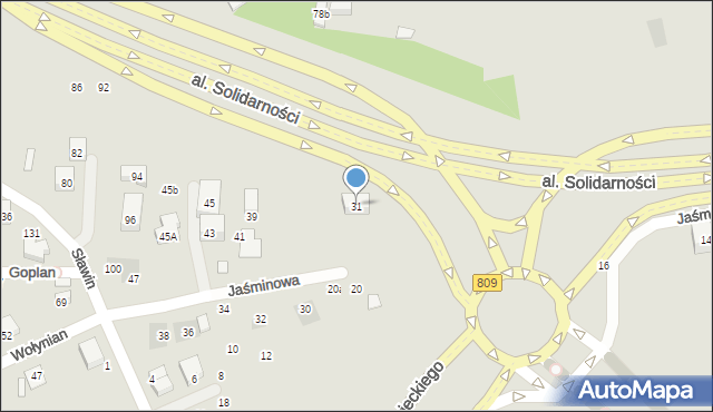 Lublin, Jaśminowa, 31, mapa Lublina