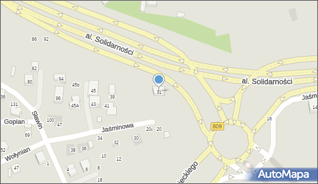 Lublin, Jaśminowa, 31, mapa Lublina