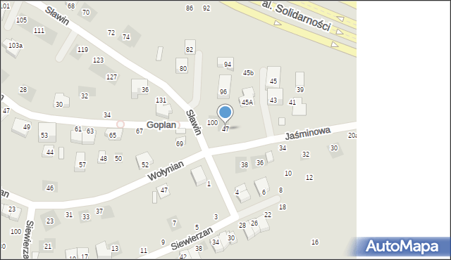 Lublin, Jaśminowa, 47, mapa Lublina