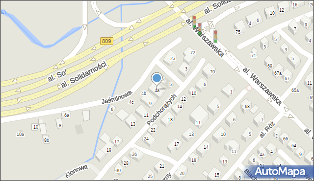 Lublin, Jaśminowa, 4a, mapa Lublina