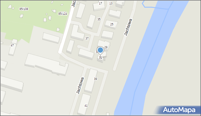 Luboń, Jachtowa, 31, mapa Luboń