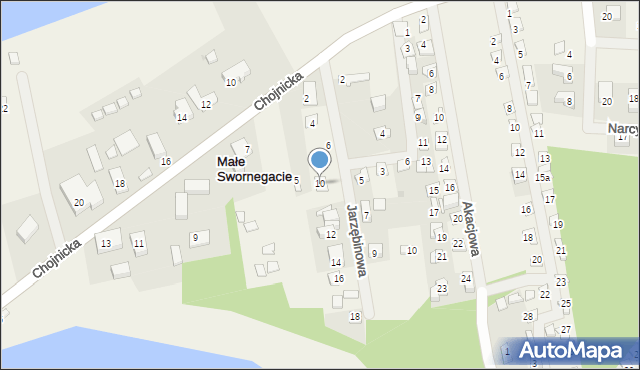 Małe Swornegacie, Jarzębinowa, 10, mapa Małe Swornegacie