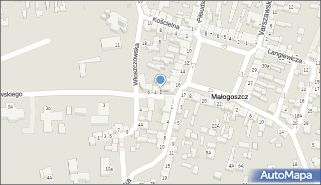 Małogoszcz, Jaszowskiego, 2, mapa Małogoszcz