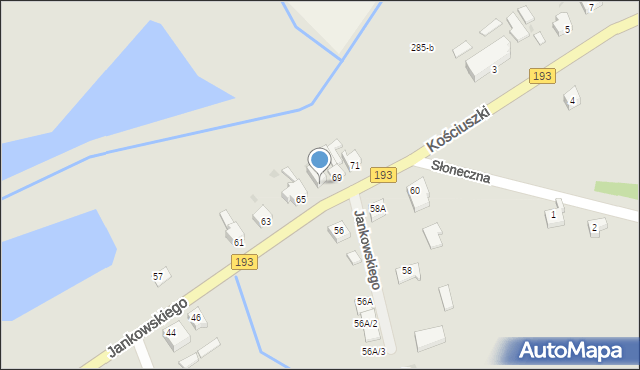 Margonin, Jankowskiego Kazimierza, 69A, mapa Margonin