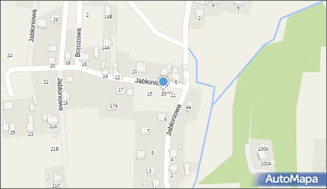 Marklowice, Jabłoniowa, 13, mapa Marklowice