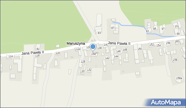 Maruszyna, Jana Pawła II, 134, mapa Maruszyna