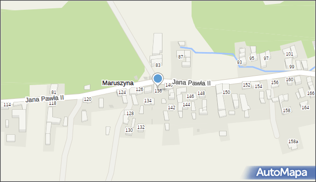 Maruszyna, Jana Pawła II, 136, mapa Maruszyna