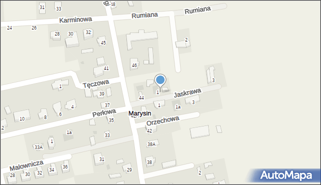 Marysin, Jaskrawa, 1A, mapa Marysin