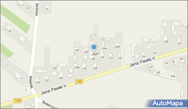 Masłów Pierwszy, Jana Pawła II, 136A, mapa Masłów Pierwszy