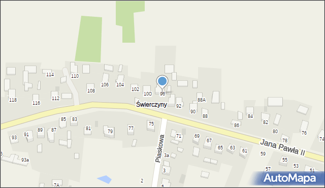 Masłów Pierwszy, Jana Pawła II, 96, mapa Masłów Pierwszy