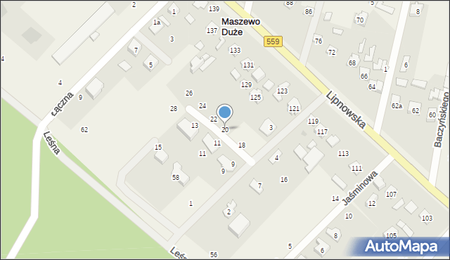 Maszewo Duże, Jaśminowa, 20, mapa Maszewo Duże