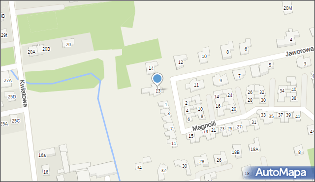 Michałów-Grabina, Jaworowa, 13, mapa Michałów-Grabina