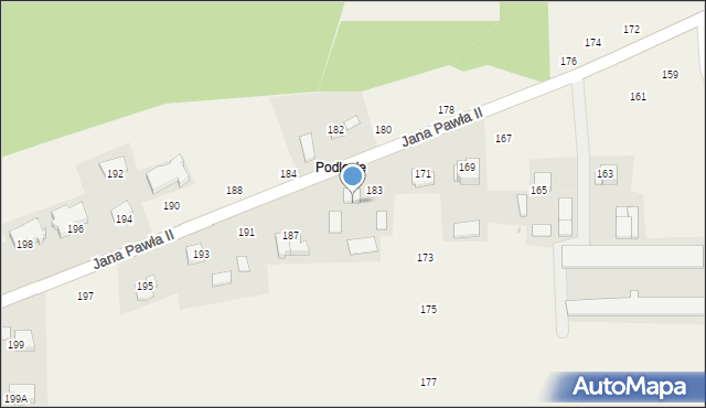 Michałowice, Jana Pawła II, 185, mapa Michałowice