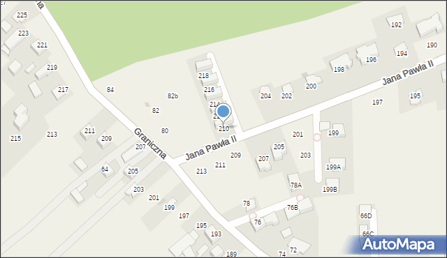 Michałowice, Jana Pawła II, 210, mapa Michałowice