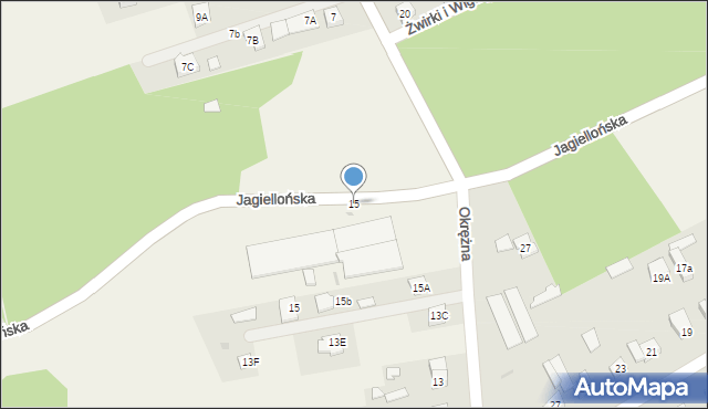Międzyborów, Jagiellońska, 15, mapa Międzyborów