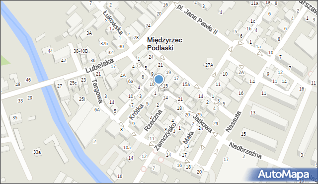 Międzyrzec Podlaski, Jatkowa, 12, mapa Międzyrzec Podlaski