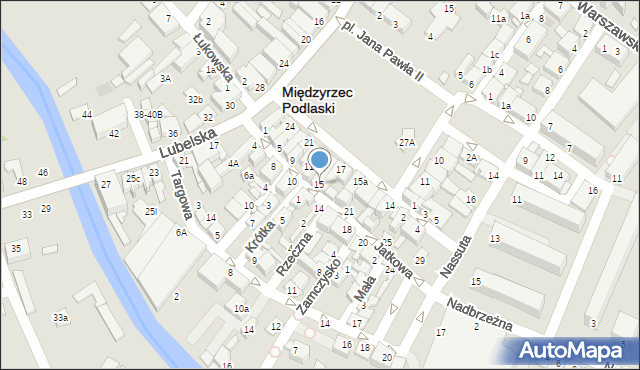 Międzyrzec Podlaski, Jatkowa, 15, mapa Międzyrzec Podlaski