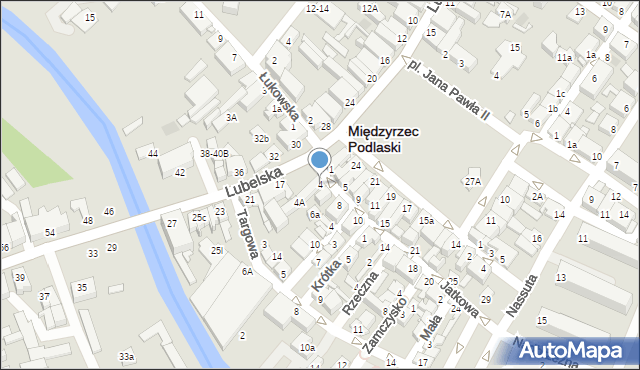 Międzyrzec Podlaski, Jatkowa, 4, mapa Międzyrzec Podlaski