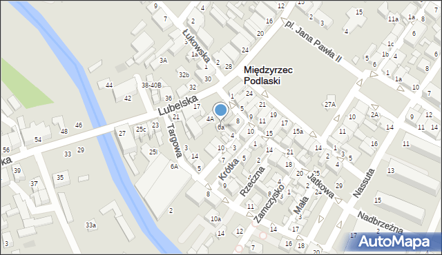 Międzyrzec Podlaski, Jatkowa, 6a, mapa Międzyrzec Podlaski