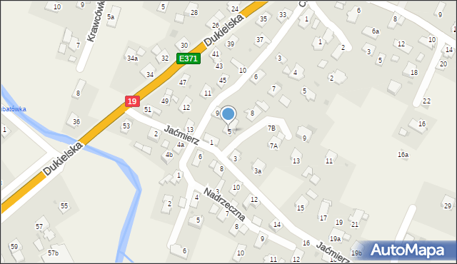 Miejsce Piastowe, Jaćmierz, 5, mapa Miejsce Piastowe