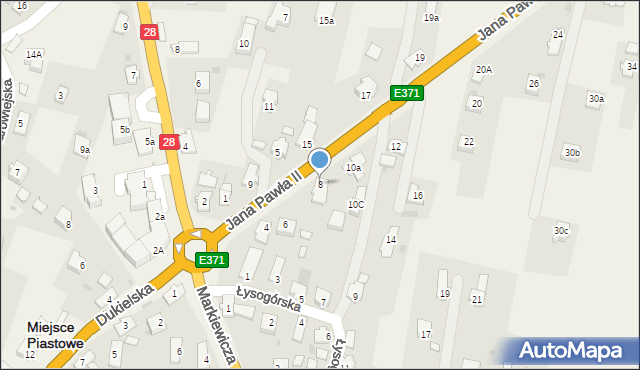 Miejsce Piastowe, Jana Pawła II, 8, mapa Miejsce Piastowe