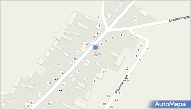 Mień, Jana Pawła II, 13, mapa Mień