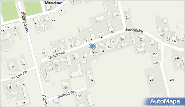 Mieszków, Jarocińska, 12, mapa Mieszków