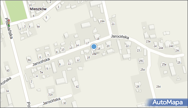 Mieszków, Jarocińska, 18a, mapa Mieszków