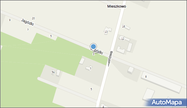 Mieszkowo, Jagódki, 1, mapa Mieszkowo