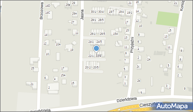 Mikołów, Jasna, 22/3, mapa Mikołów