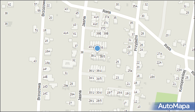 Mikołów, Jasna, 38/3, mapa Mikołów