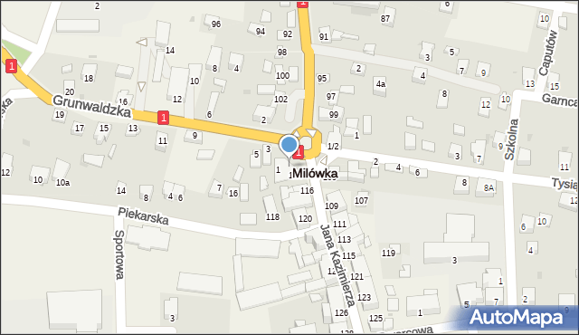 Milówka, Jana Kazimierza, 110, mapa Milówka
