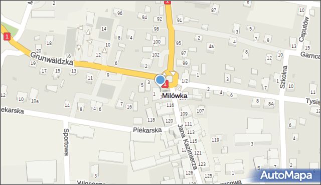 Milówka, Jana Kazimierza, 110, mapa Milówka