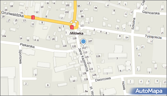 Milówka, Jana Kazimierza, 111, mapa Milówka