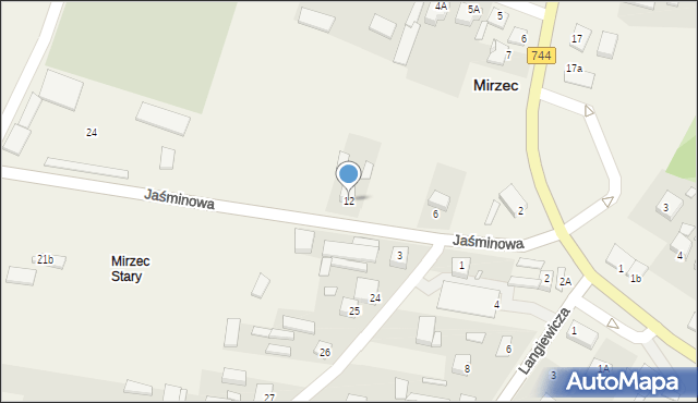 Mirzec, Jaśminowa, 12, mapa Mirzec