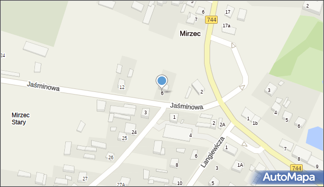 Mirzec, Jaśminowa, 6, mapa Mirzec