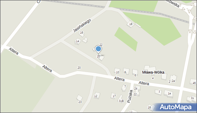 Mława, Jasińskiego Tadeusza, 10, mapa Mława