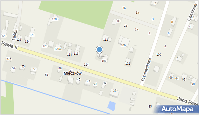 Mleczków, Jana Pawła II, 110, mapa Mleczków