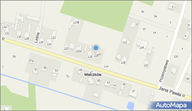 Mleczków, Jana Pawła II, 116, mapa Mleczków