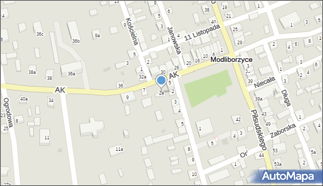 Modliborzyce, Jagiellońska, 2a, mapa Modliborzyce