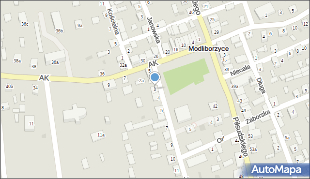 Modliborzyce, Jagiellońska, 3, mapa Modliborzyce