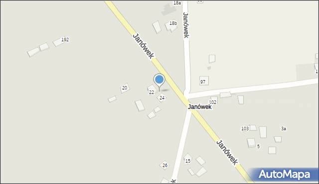 Modliborzyce, Janówek, 24, mapa Modliborzyce