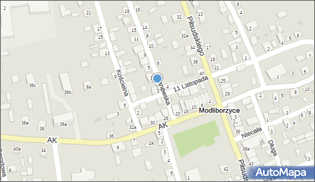 Modliborzyce, Janowska, 1, mapa Modliborzyce