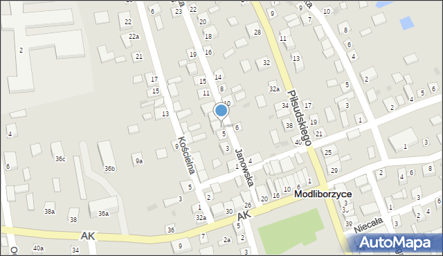 Modliborzyce, Janowska, 7, mapa Modliborzyce